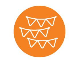 Vector drawing of bunting