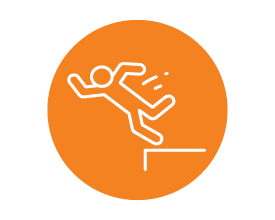 Vector drawing of person falling